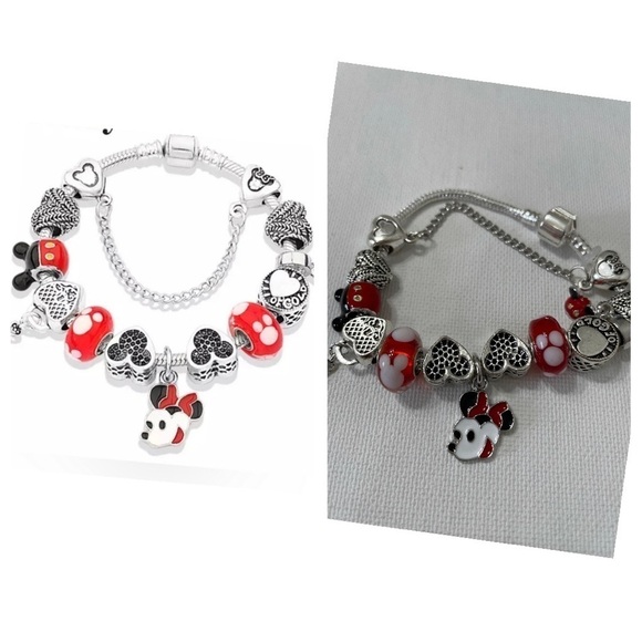 Disney Mini Mouse Silver Charm Bracelet - Picture 1 of 11